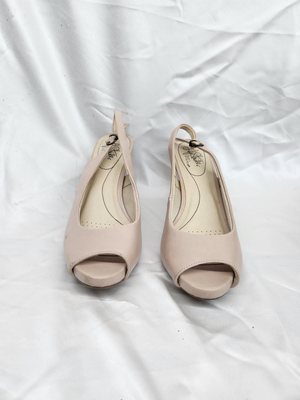 Life Stride Women's Blush Peep-Toe Slingback Heels